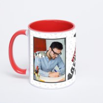 Красная кружка с фотопечатью