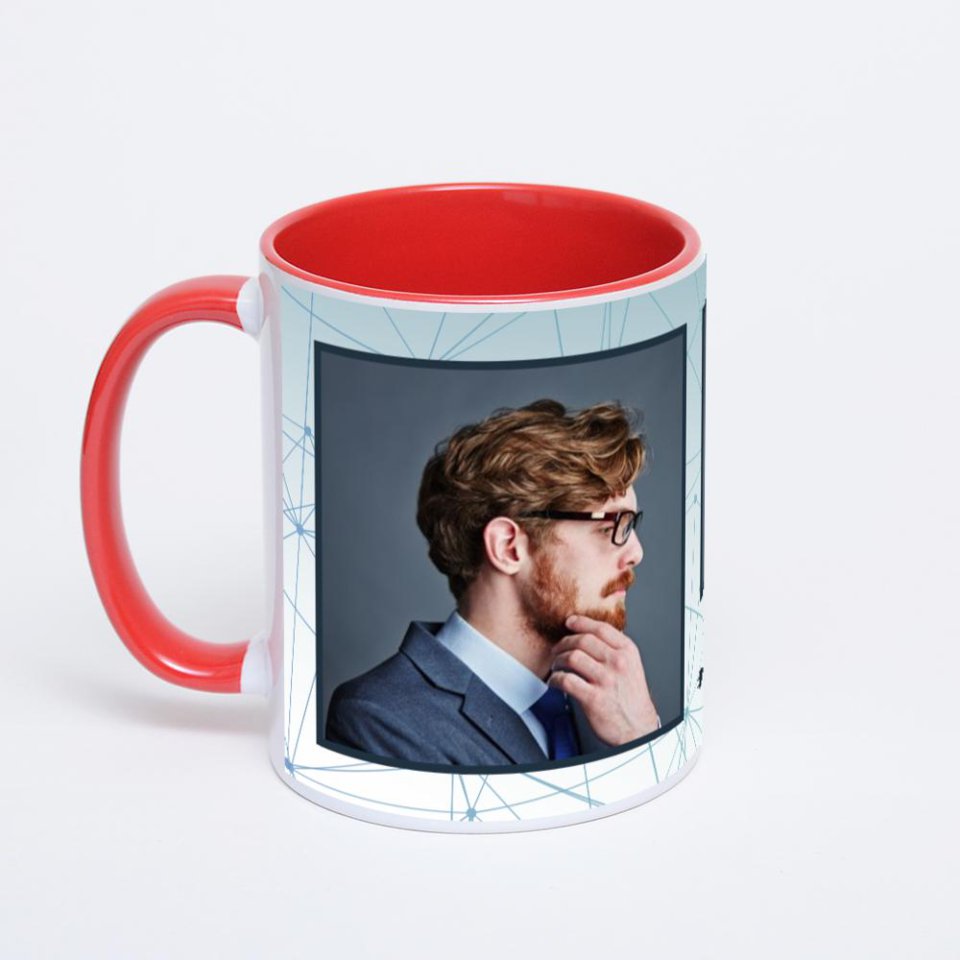Красная кружка с фотопечатью