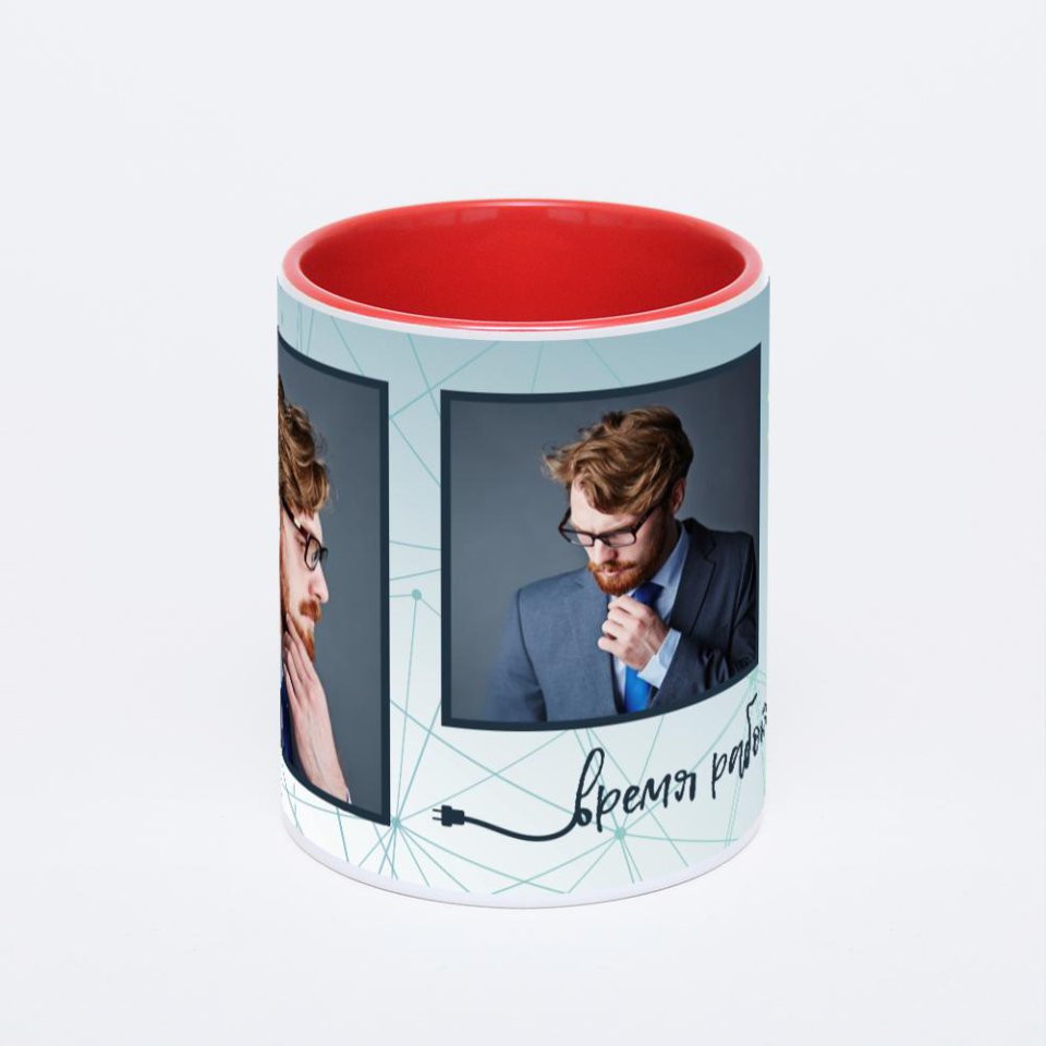 Красная кружка с фотопечатью