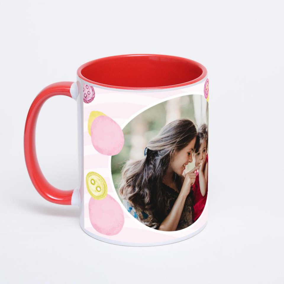 Красная кружка с фотопечатью