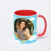 Красная кружка с фотопечатью