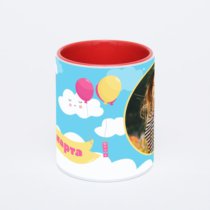 Красная кружка с фотопечатью