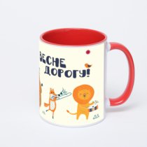 Красная кружка с фотопечатью