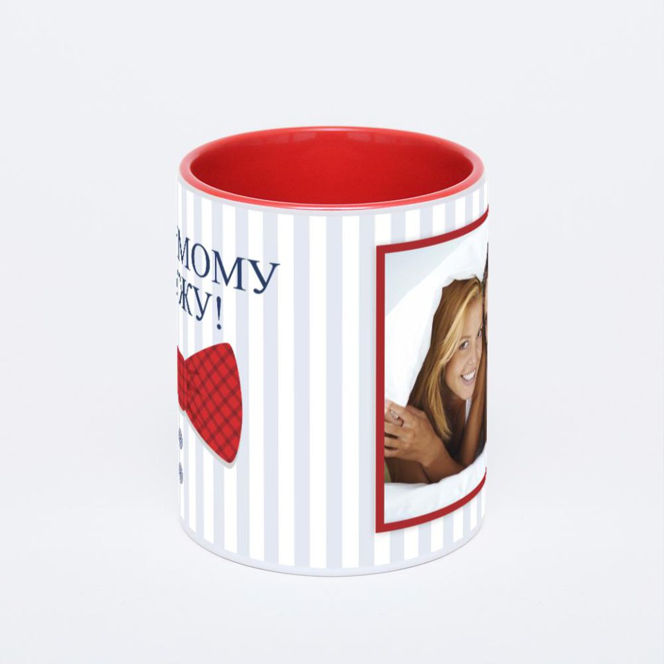 Красная кружка с фотопечатью