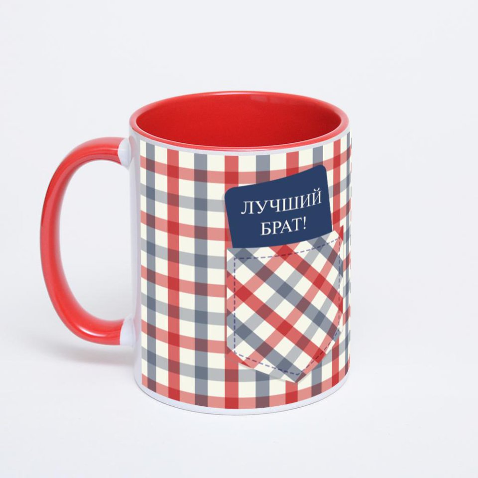 Красная кружка с фотопечатью