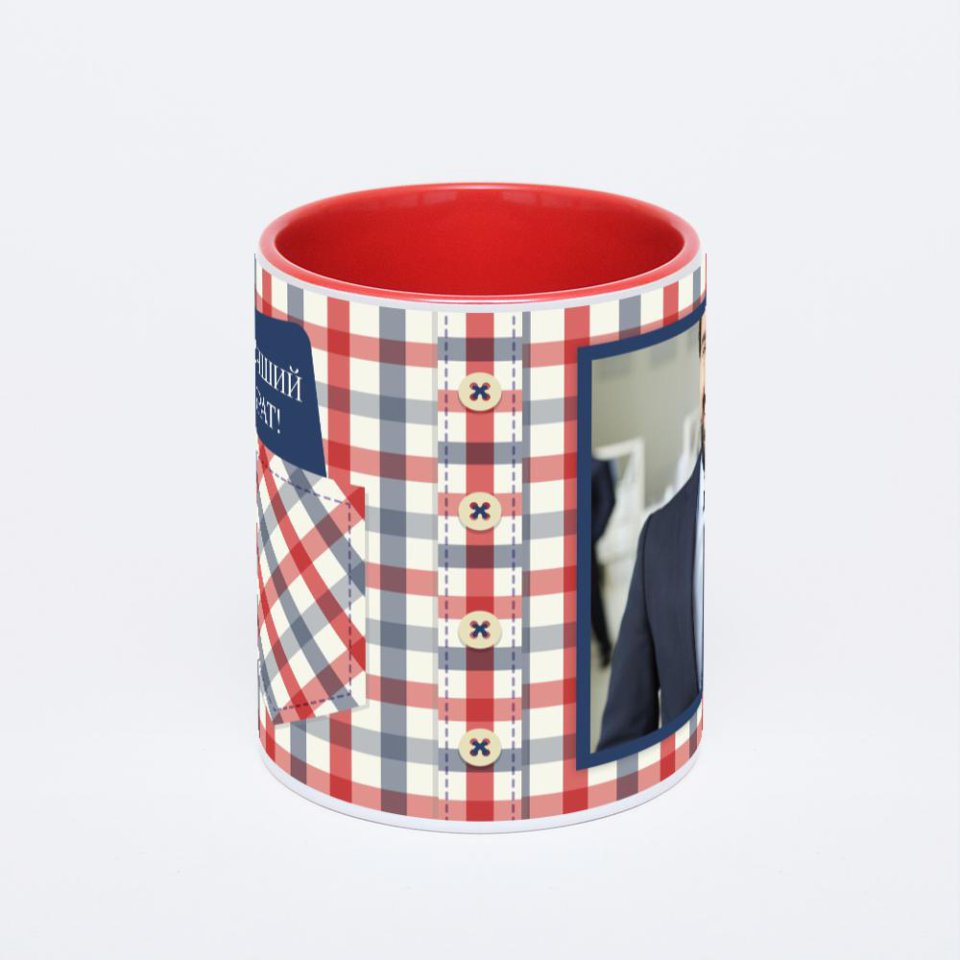 Красная кружка с фотопечатью