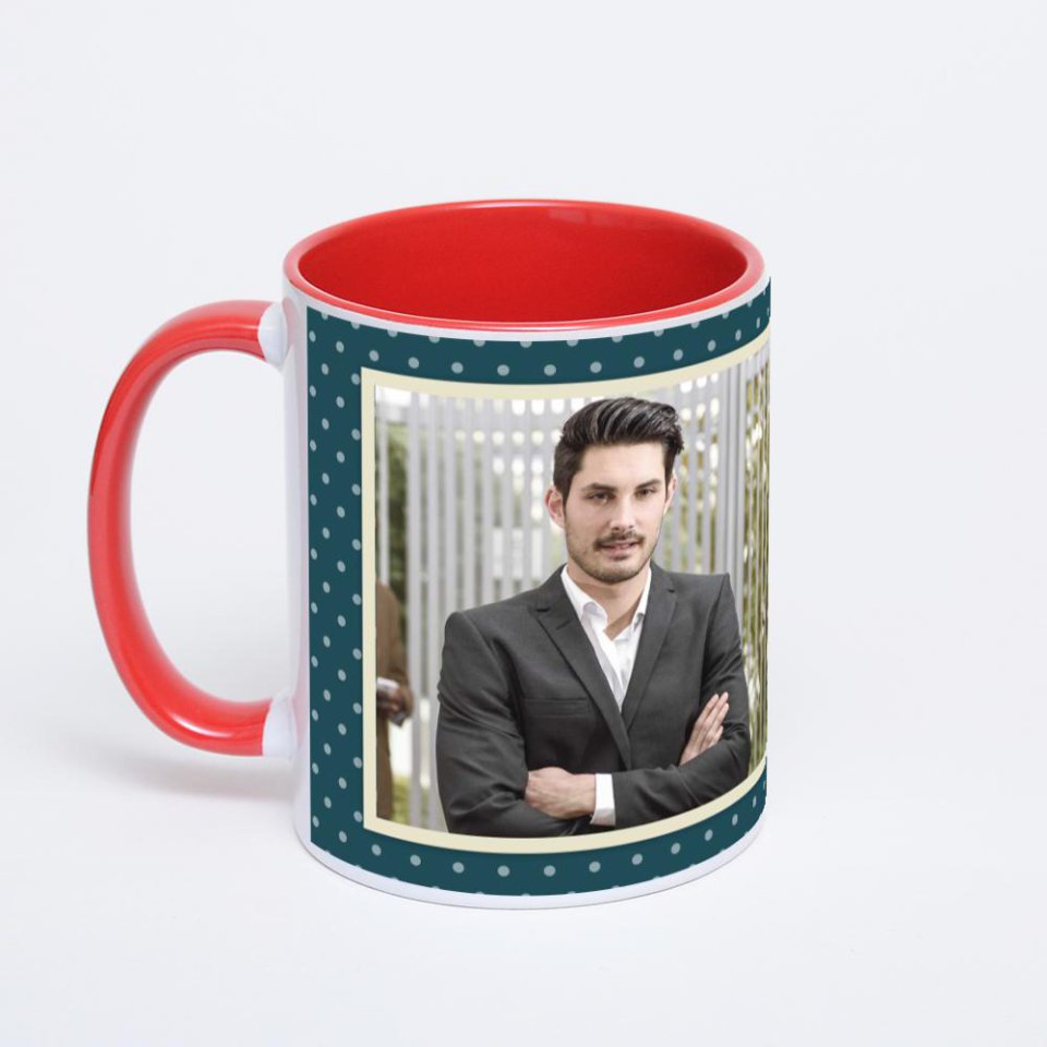 Красная кружка с фотопечатью