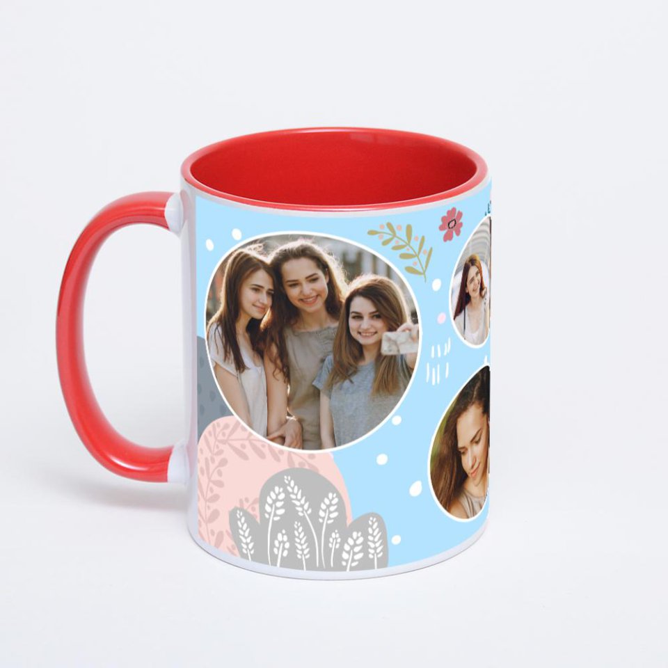 Красная кружка с фотопечатью