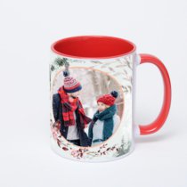 Красная кружка с фотопечатью