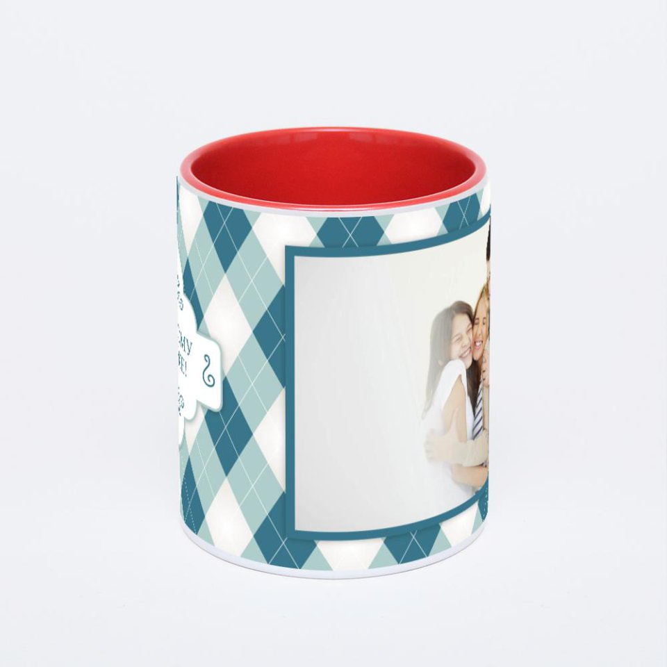 Красная кружка с фотопечатью