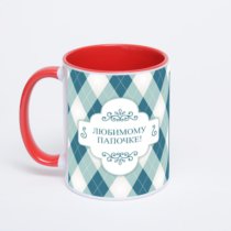 Красная кружка с фотопечатью