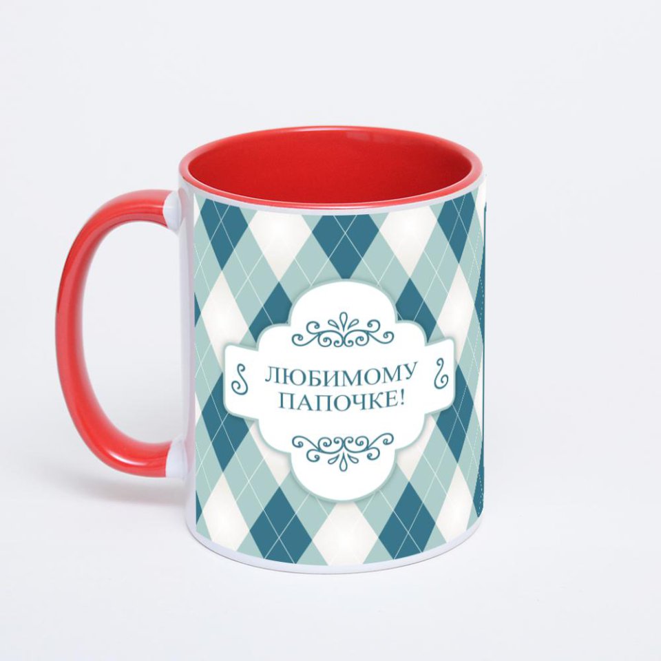 Красная кружка с фотопечатью