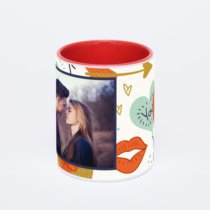 Красная кружка с фотопечатью
