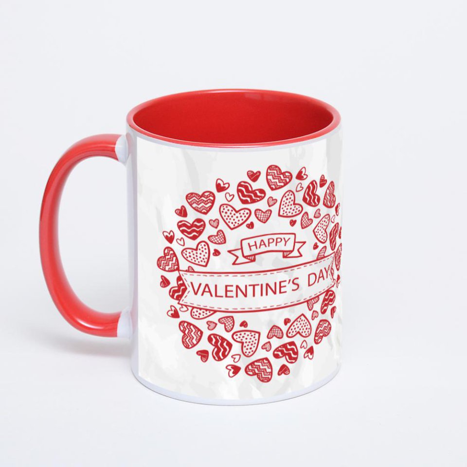 Красная кружка с фотопечатью