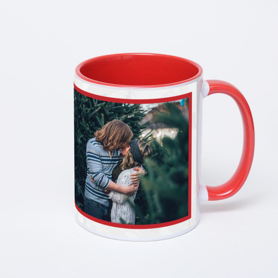 Красная кружка с фотопечатью