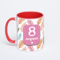 Красная кружка с фотопечатью