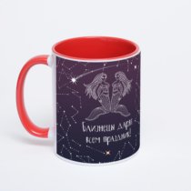 Красная кружка с фотопечатью