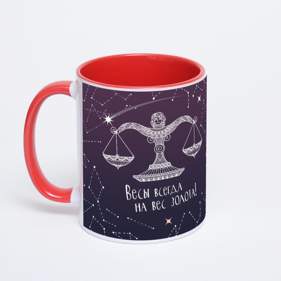 Красная кружка с фотопечатью