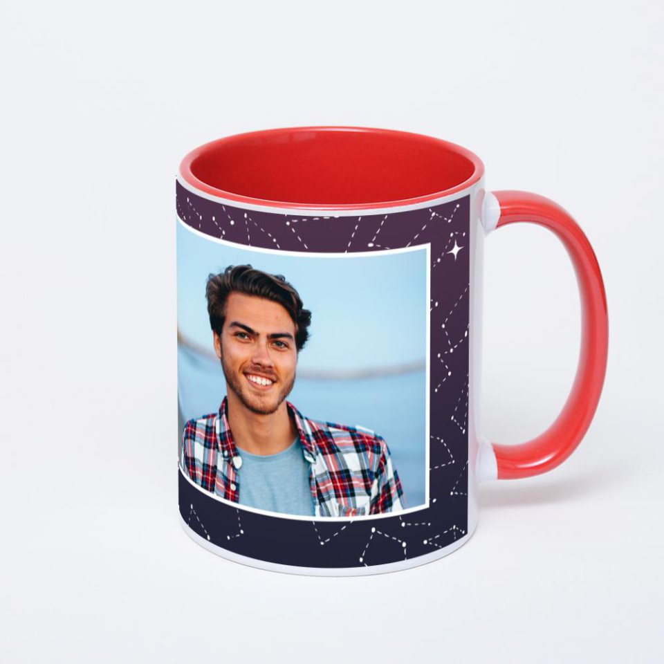 Красная кружка с фотопечатью