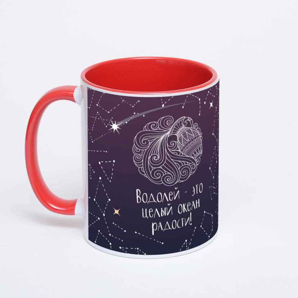 Красная кружка с фотопечатью