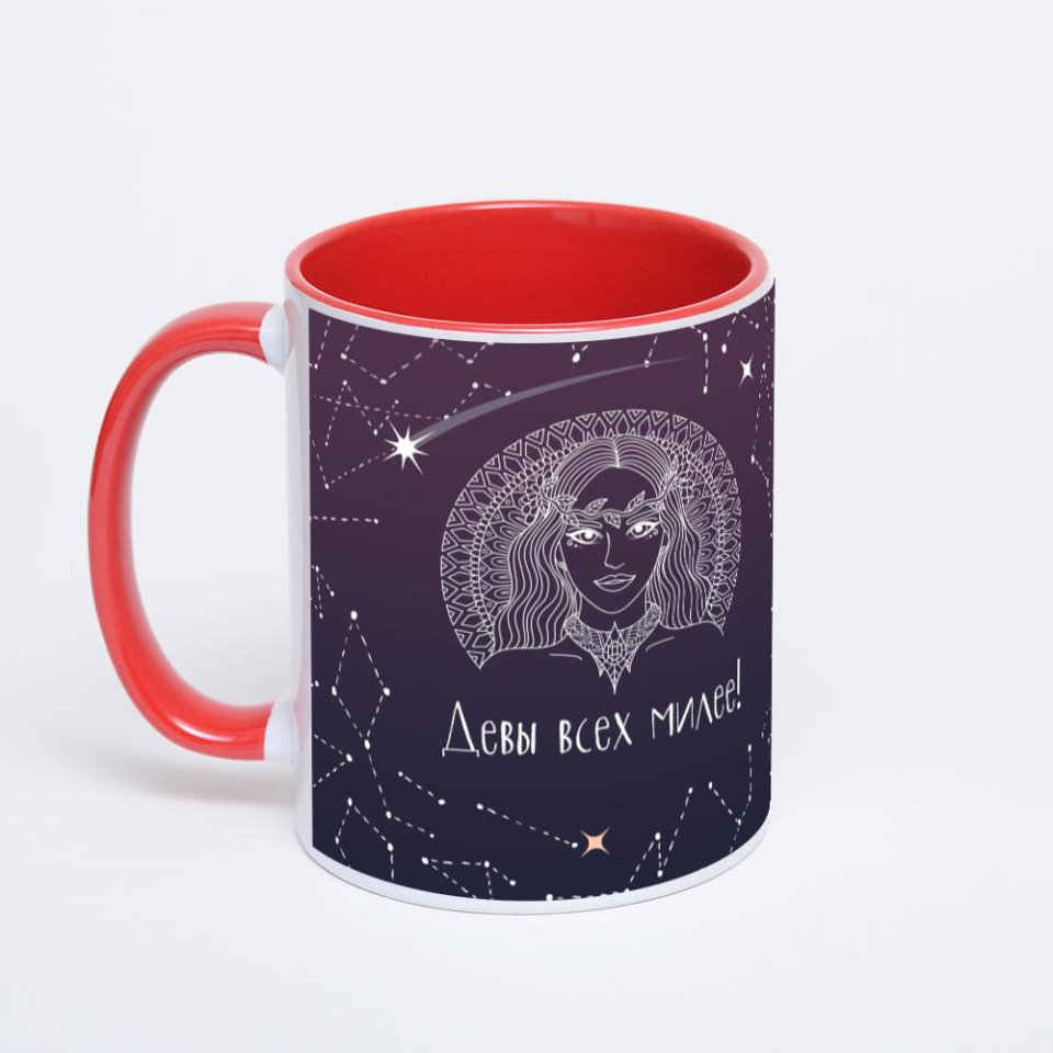 Красная кружка с фотопечатью