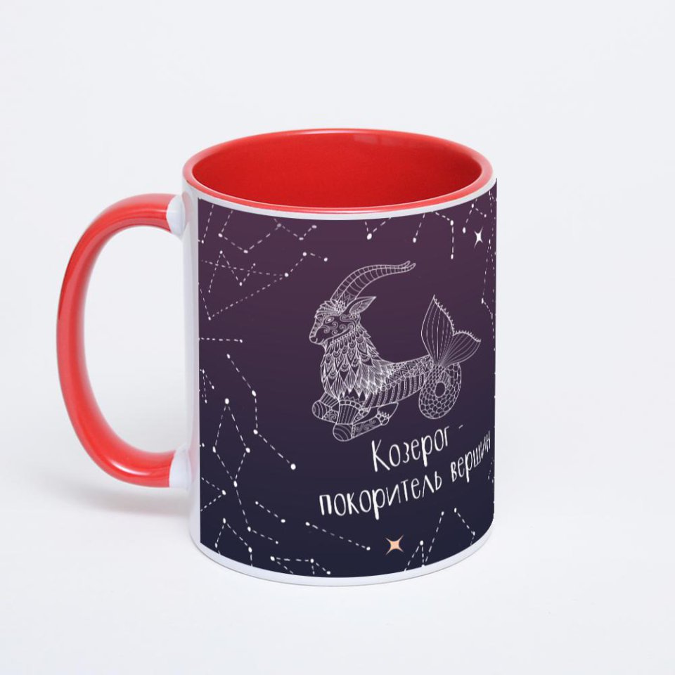 Красная кружка с фотопечатью