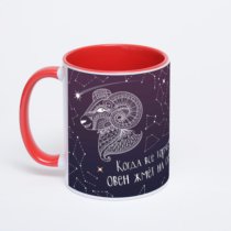 Красная кружка с фотопечатью