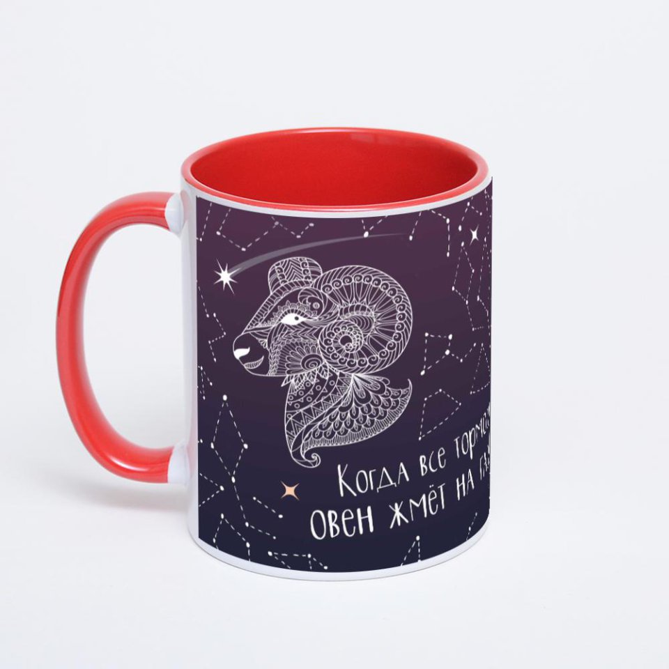 Красная кружка с фотопечатью