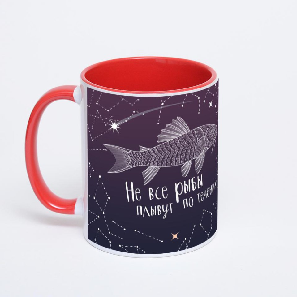 Красная кружка с фотопечатью