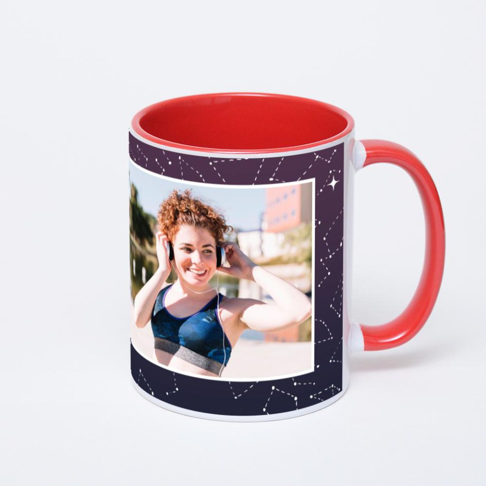 Красная кружка с фотопечатью