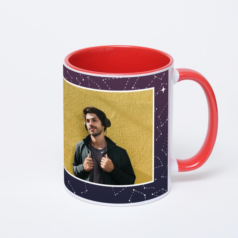 Красная кружка с фотопечатью