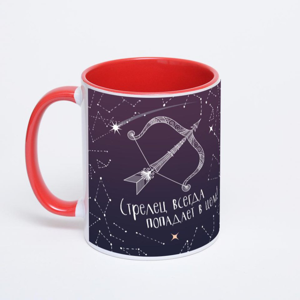 Красная кружка с фотопечатью