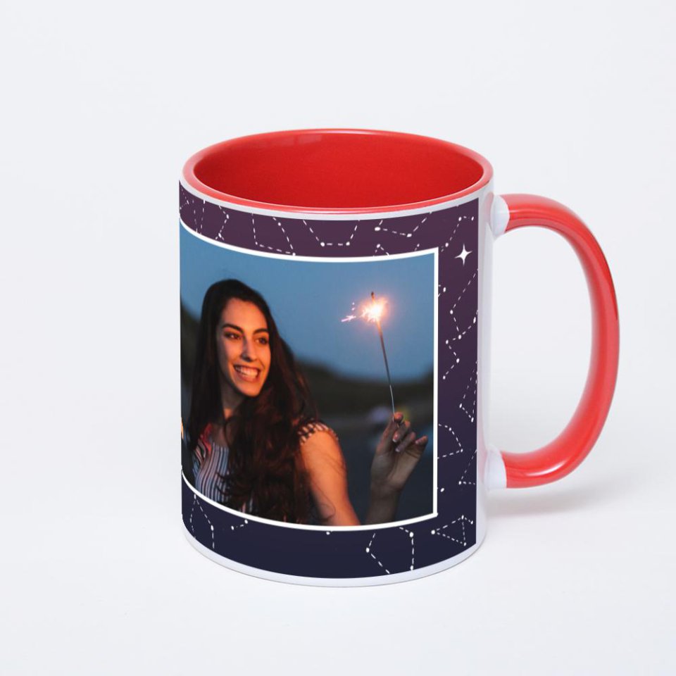 Красная кружка с фотопечатью
