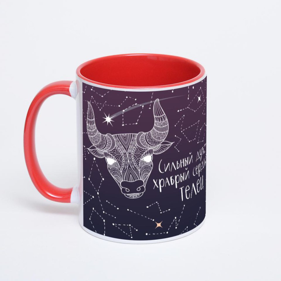 Красная кружка с фотопечатью