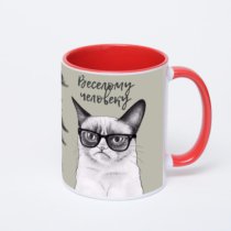 Красная кружка с фотопечатью