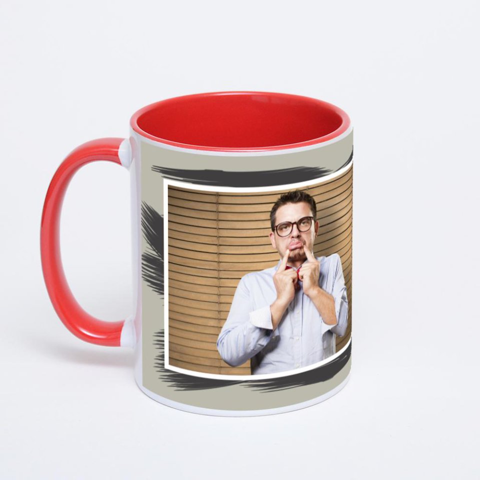 Красная кружка с фотопечатью