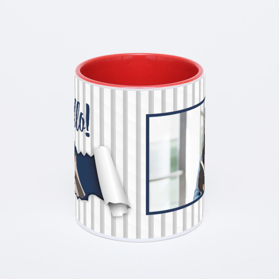 Красная кружка с фотопечатью