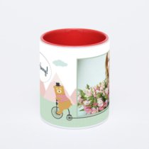 Красная кружка с фотопечатью