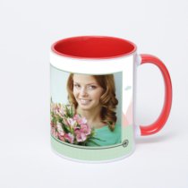 Красная кружка с фотопечатью