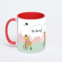 Красная кружка с фотопечатью