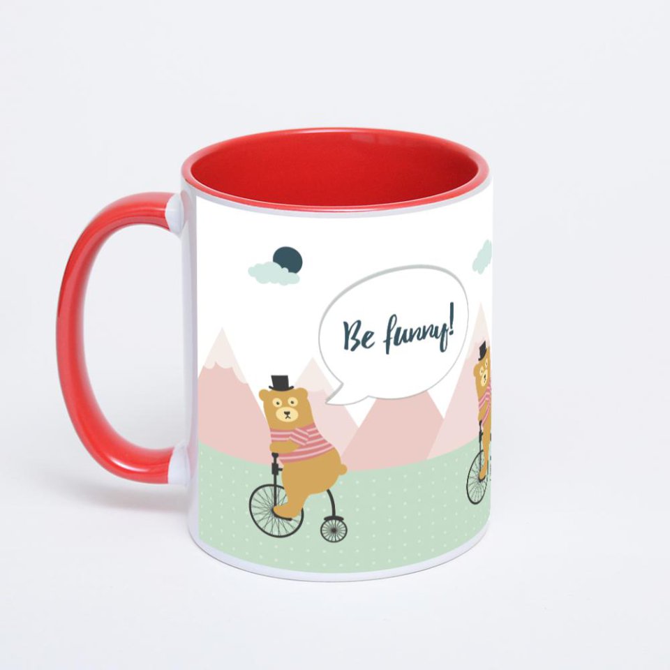 Красная кружка с фотопечатью