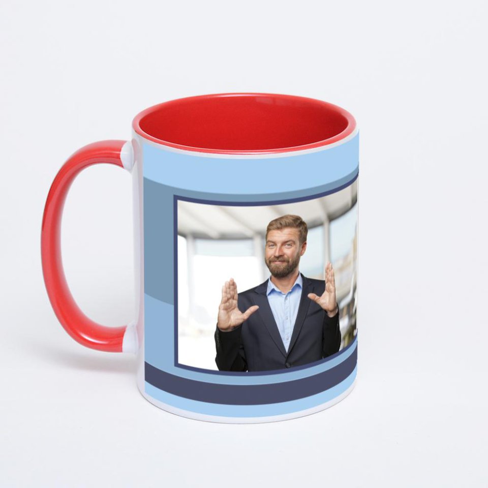 Красная кружка с фотопечатью