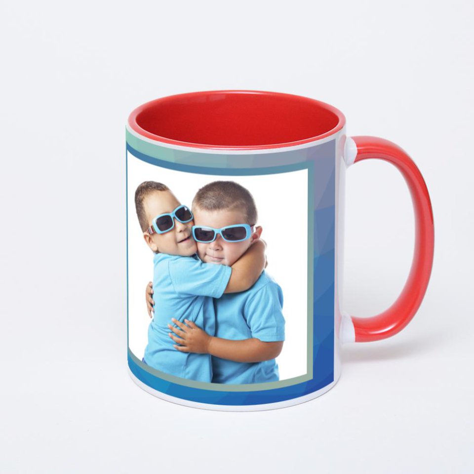 Красная кружка с фотопечатью