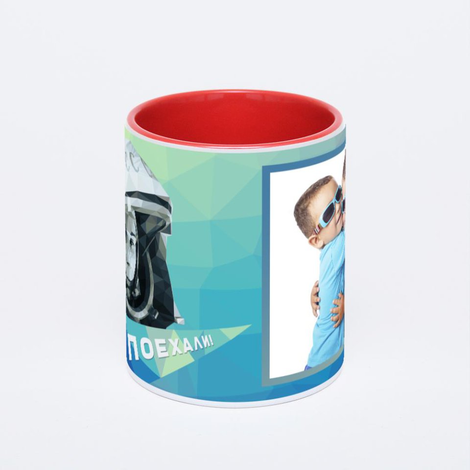 Красная кружка с фотопечатью