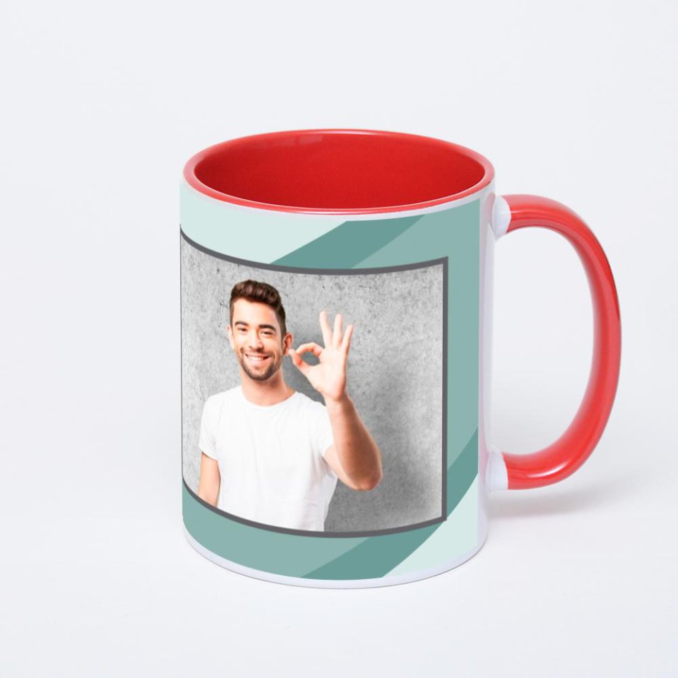 Красная кружка с фотопечатью