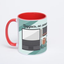 Красная кружка с фотопечатью