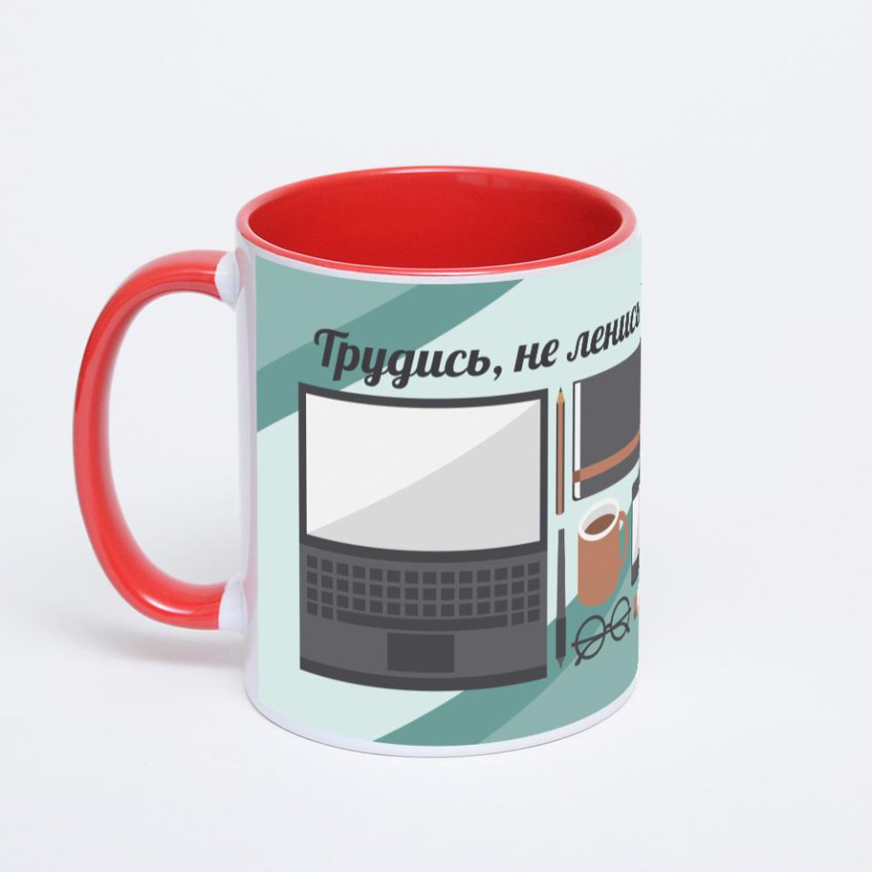 Красная кружка с фотопечатью