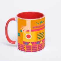 Красная кружка с фотопечатью