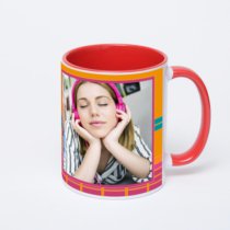 Красная кружка с фотопечатью
