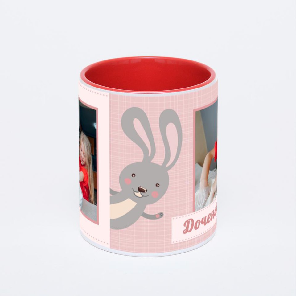 Красная кружка с фотопечатью